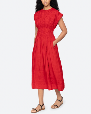 IMOGEN SOLID MIDI DRESS