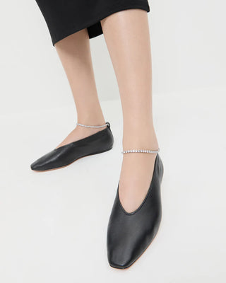 EMERY BLACK/CRYSTAL BALLET FLAT