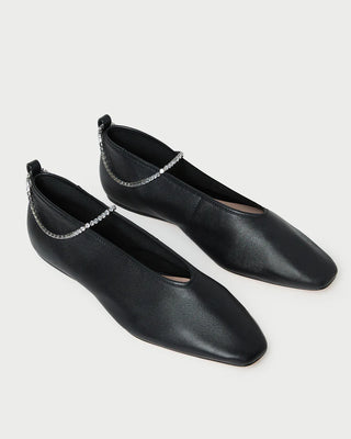 EMERY BLACK/CRYSTAL BALLET FLAT
