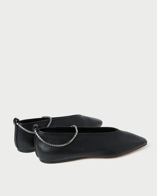 EMERY BLACK/CRYSTAL BALLET FLAT