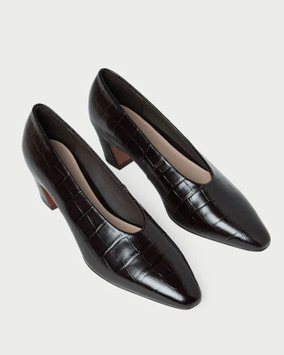 NEIVE CROCODILE LEATHER LOW PUMP