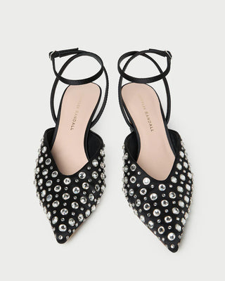 RIO BLACK/CRYSTAL KITTEN HEEL