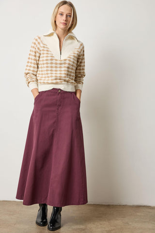 MIXED STITCH HALF ZIP