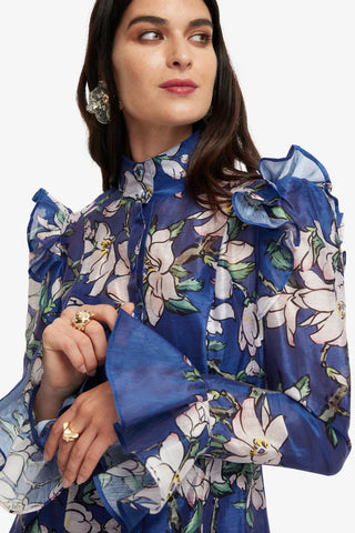 KATRINA BUTTERFLY SLEEVE MIDI DRESS