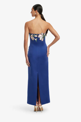 AVA APPLIQUE FLORAL BUSTIER MAXI DRESS