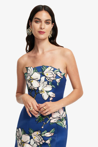 ZARIA APPLIQUE FLORAL BUSTIER MINI DRESS