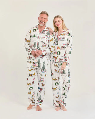 HOLIDAY TOILE LONG SLEEVE PAJAMA PANTS SET