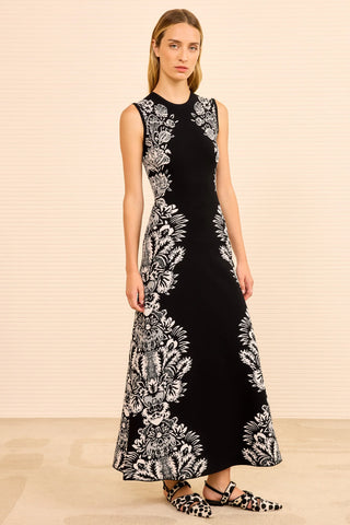 LIANA JACQUARD S/L MIDI DRESS