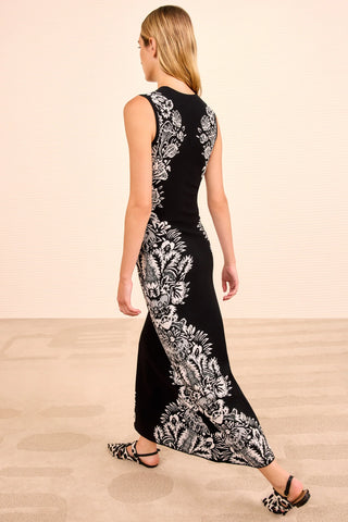 LIANA JACQUARD S/L MIDI DRESS