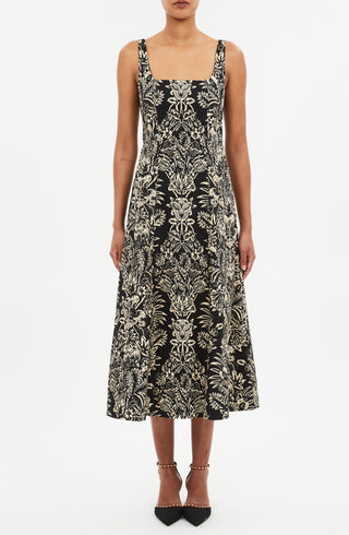 Ulla Johnson Natali Tank A-Line Dress in Noir Floral Noir Flora / 8 Ulla Johnson Natali Tank A-Line Dress in Noir Floral Noir Flora / 8