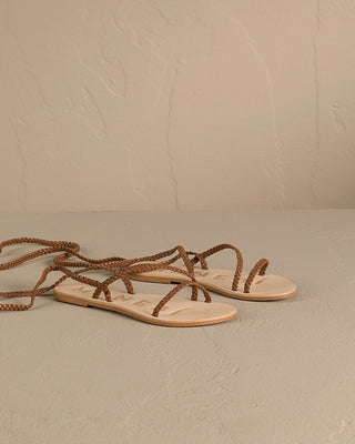 LEATHER TIE-UP MULTI BRAIDED SANDALS