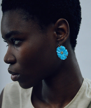 NEW BLOOM EARRINGS IN CERULEAN