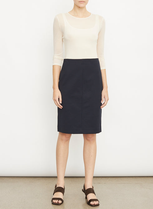 SEAMED FRONT PENCIL SKIRT