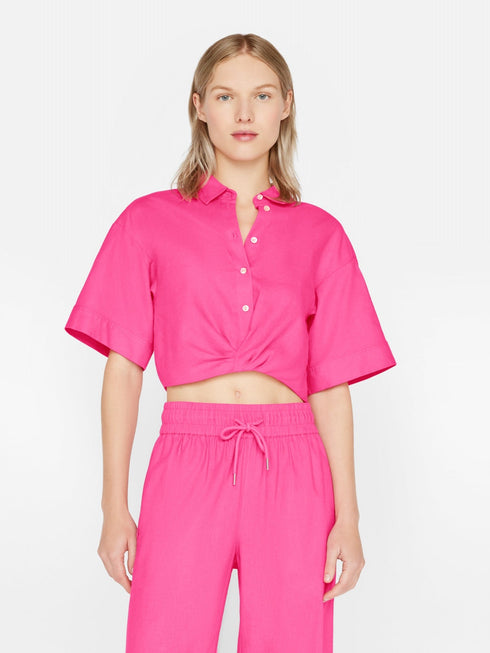 CROPPED TWIST FRONT SHIRT